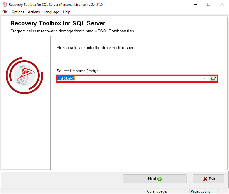 Outlook Recovery ToolBox Password